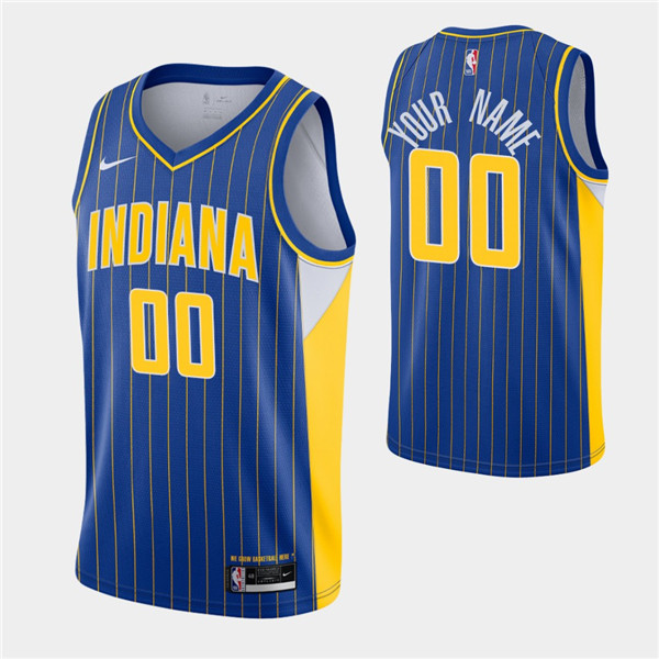 Men's Indiana Pacers Active Player Custom 2020-21 Royal City Edition Stitched NBA Jersey